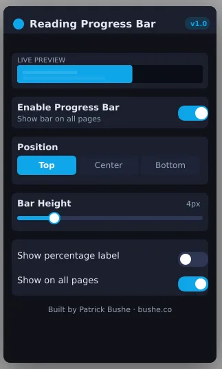 Reading Progress Bar
